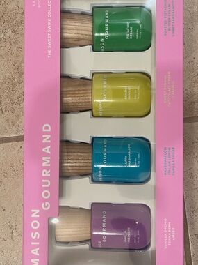 Maison Gourmand Body Oil Gift Set — Teal & Yellow Bottles